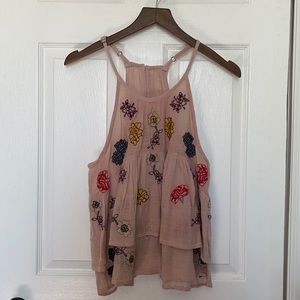 Natural Life linen tank top with keyhole back